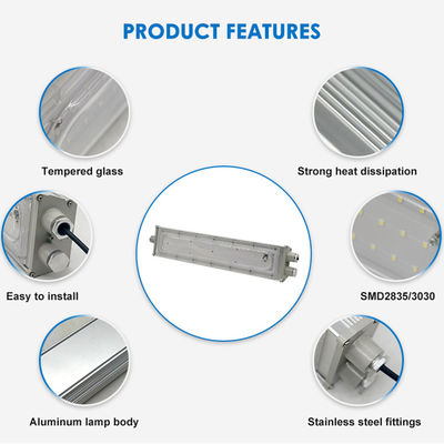 150lm-160lm 폭발 방지 선형 빛 방화 방지 튜브 장착