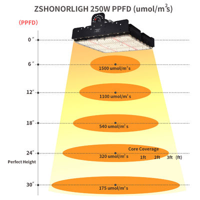 전체 스펙트럼 250W T5 LED 성장 빛 실내 식물에 대한 수동 열 관리