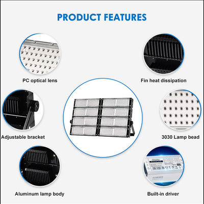 높은 마스트 야외 LED 경기장 조명 조절 색 온도 IP66 방수 SMD 3030/2835 칩