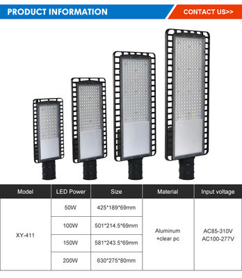 에너지 효율성 야외 고속도로 거리 램프 50W/100W/150W/200W 알루미늄 + PC