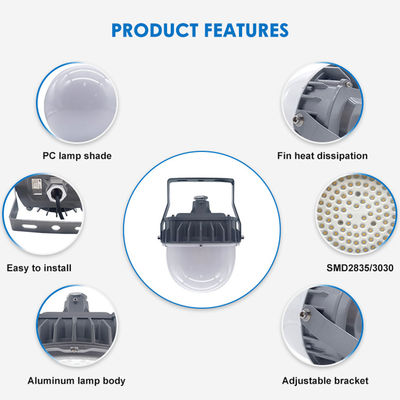 IP65 방수 방폭 선형 조명 50W 100W 150W LED 위험 지역 조명 (알루미늄 강화 유리)