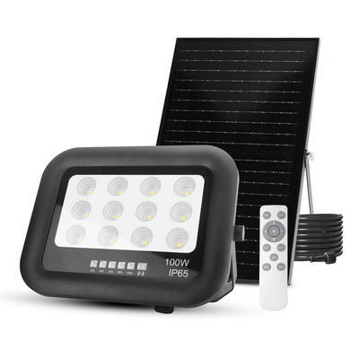 야외 정원 Ip65 ABS 온화 유리 태양광 램프 홍수등 100w LED 태양광 홍수등