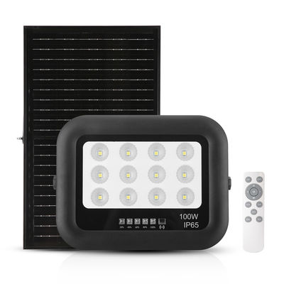 야외 정원 Ip65 ABS 온화 유리 태양광 램프 홍수등 100w LED 태양광 홍수등