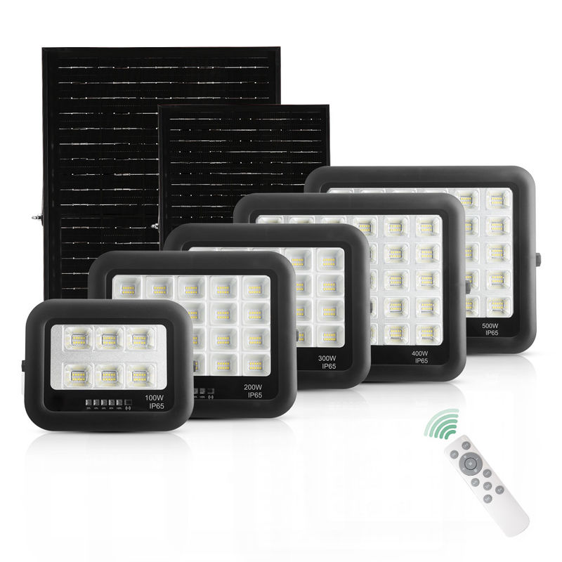 Ip65 ABS 강화 유리 태양광 램프 투광등 100w 200w 300w 400w 500w LED 태양광 투광등