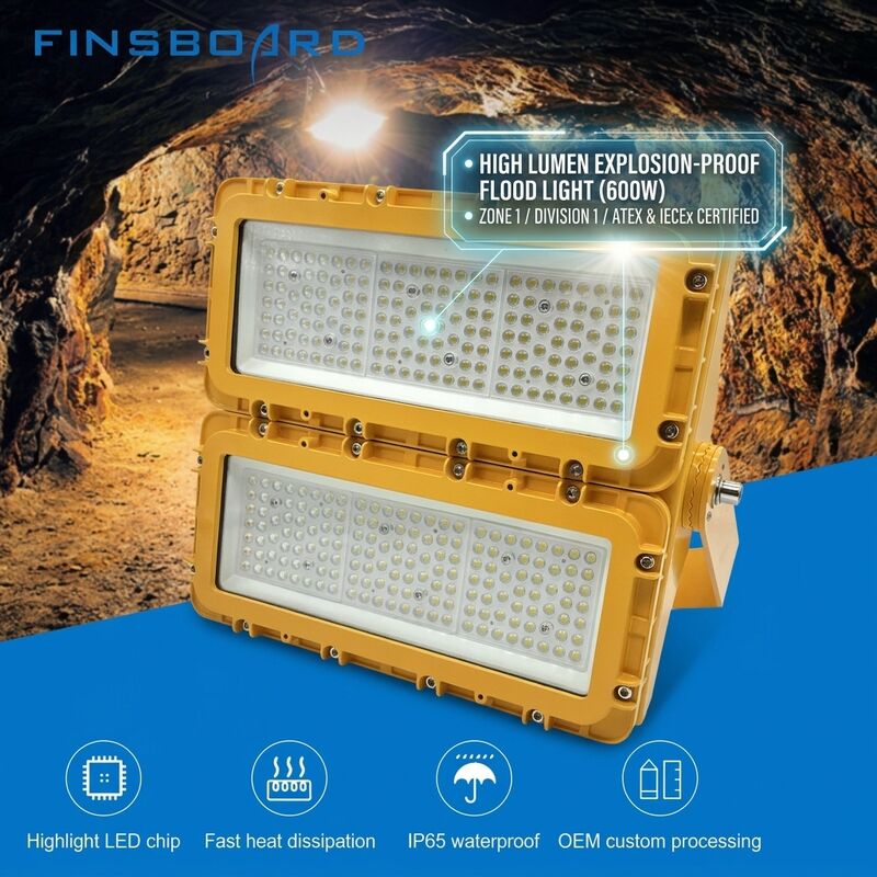 300W 폭발 방지 LED 홍수등 36000lm IP67 구리 없는 알루미늄 소금 스프레이 저항