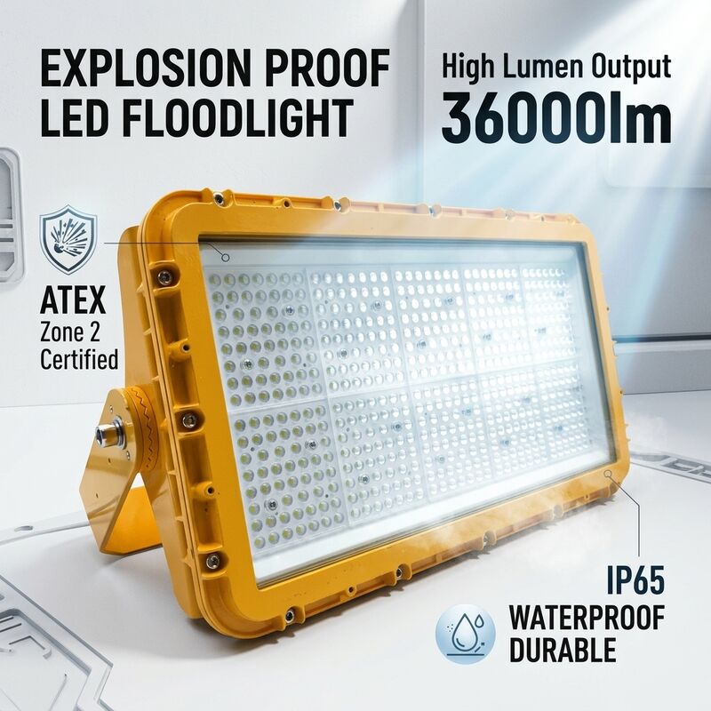 600W 폭발 방지 LED 홍수 조명 ATEX 좁은 빔 60° 장거리 타워 굴뚝 72000lm IP66 다이 캐스트 알루미늄 ADC12