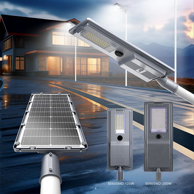 좋은 품질 Ip65 방수 야외 도로 라이트 Smd 다이 캐스팅 알루미늄 400w 600w All in One LED 태양광 거리 라이트